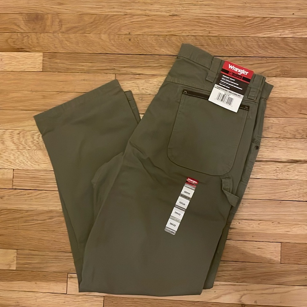 NWT Wrangler Riggs Workwear Carpenter Pant in Bark, 3W020BR, Size 35x32